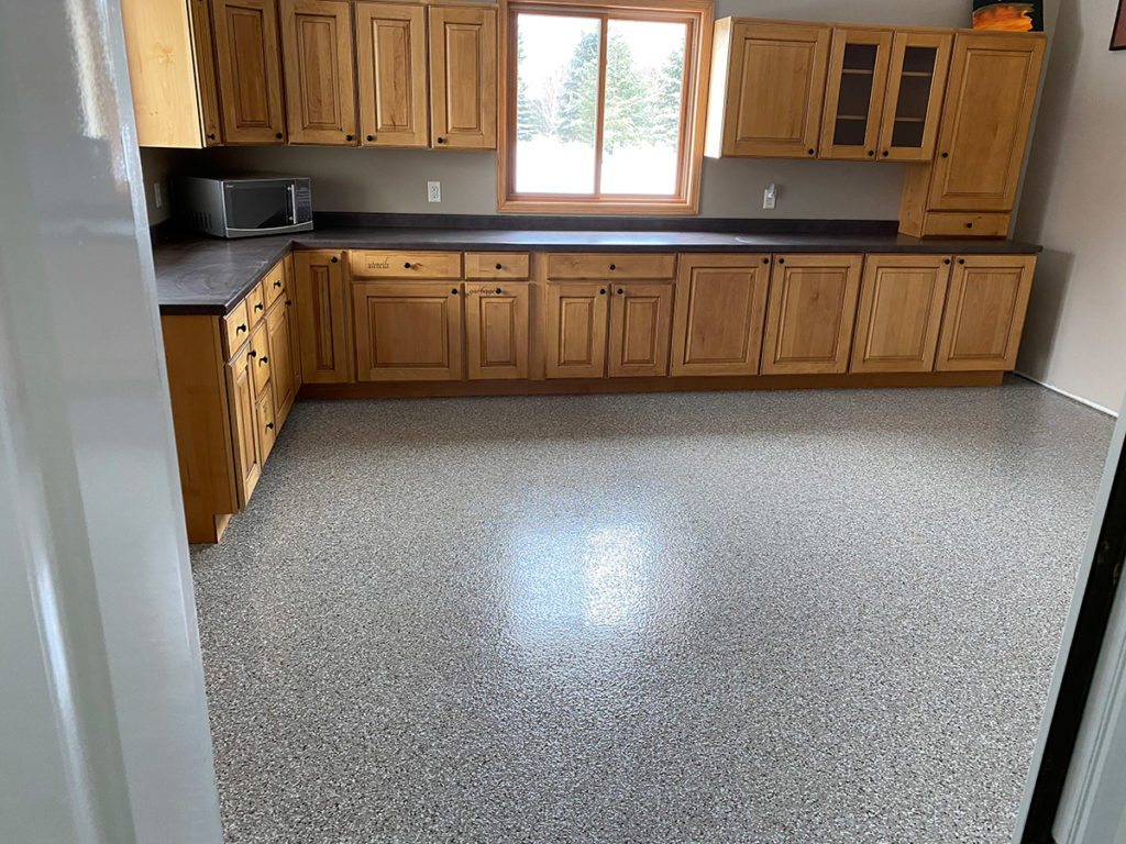 Commercial floor coating in a showroom