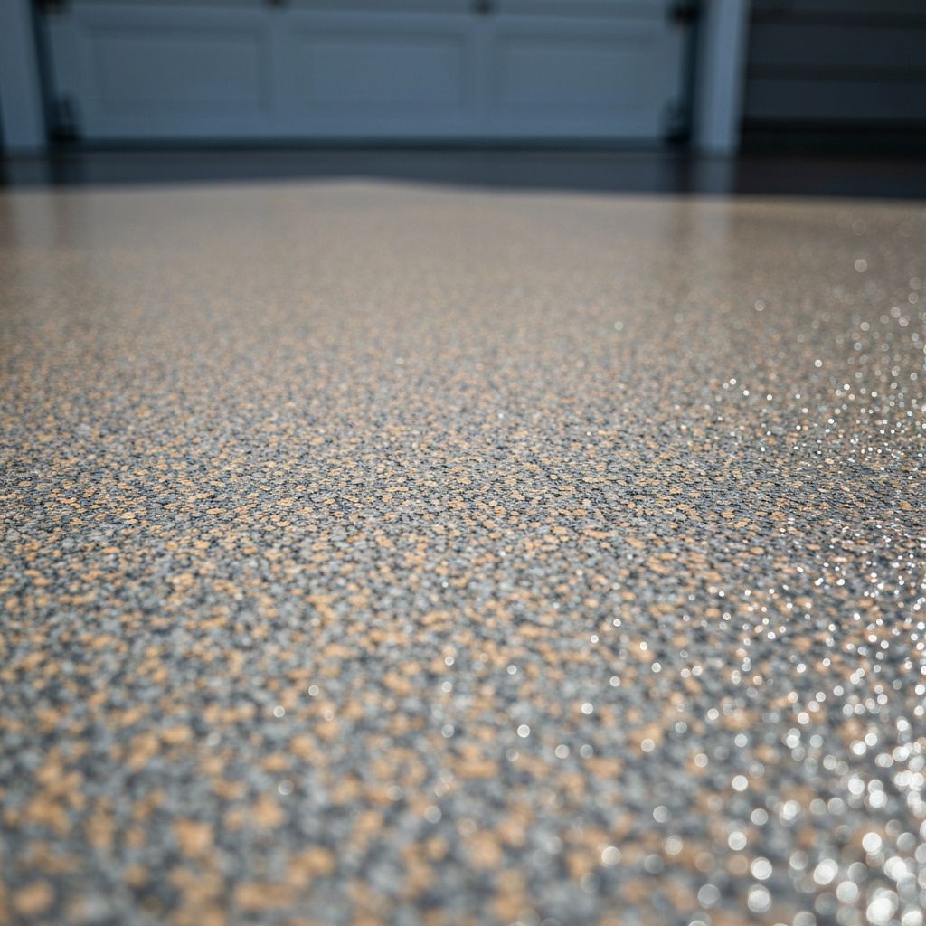 Polyurea garage floor coating close up