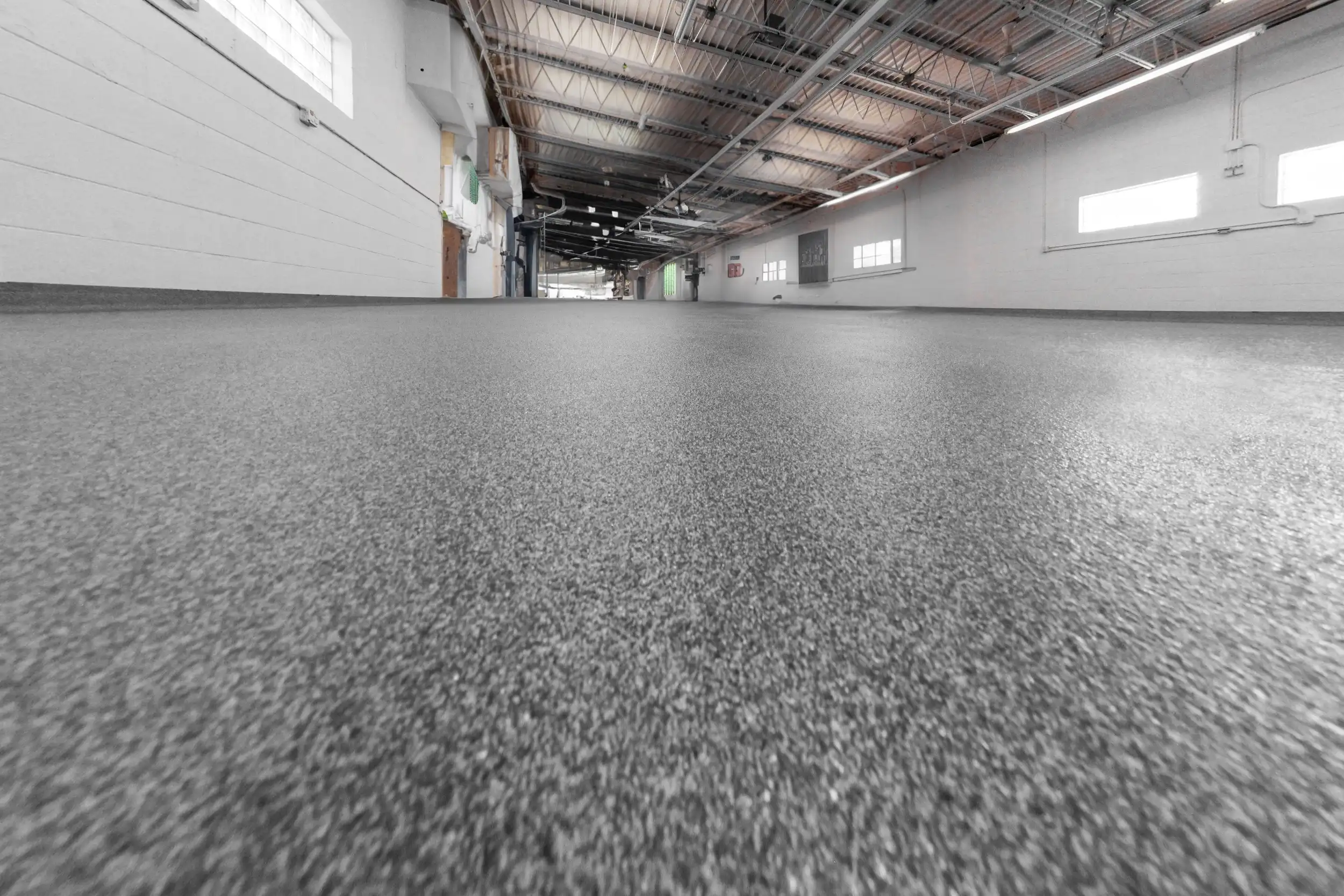 Quartz floor in a warehouse